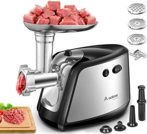 Meat Grinder Electric AAOBOSI 3-IN-1 Sausage Stuffer and Grinder