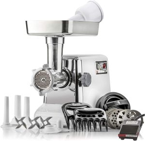 STX Turboforce 3000 Heavy Duty 5-In-1 Powerful Size #12 Electric Meat Grinder with Foot Pedal