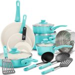 GreenLife Soft Grip Healthy Ceramic Nonstick, Cookware Pots and Pans Set