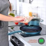 NutriChef Nonstick Cookware Excilon Home Kitchen Ware Pots & Pan Set with Saucepan